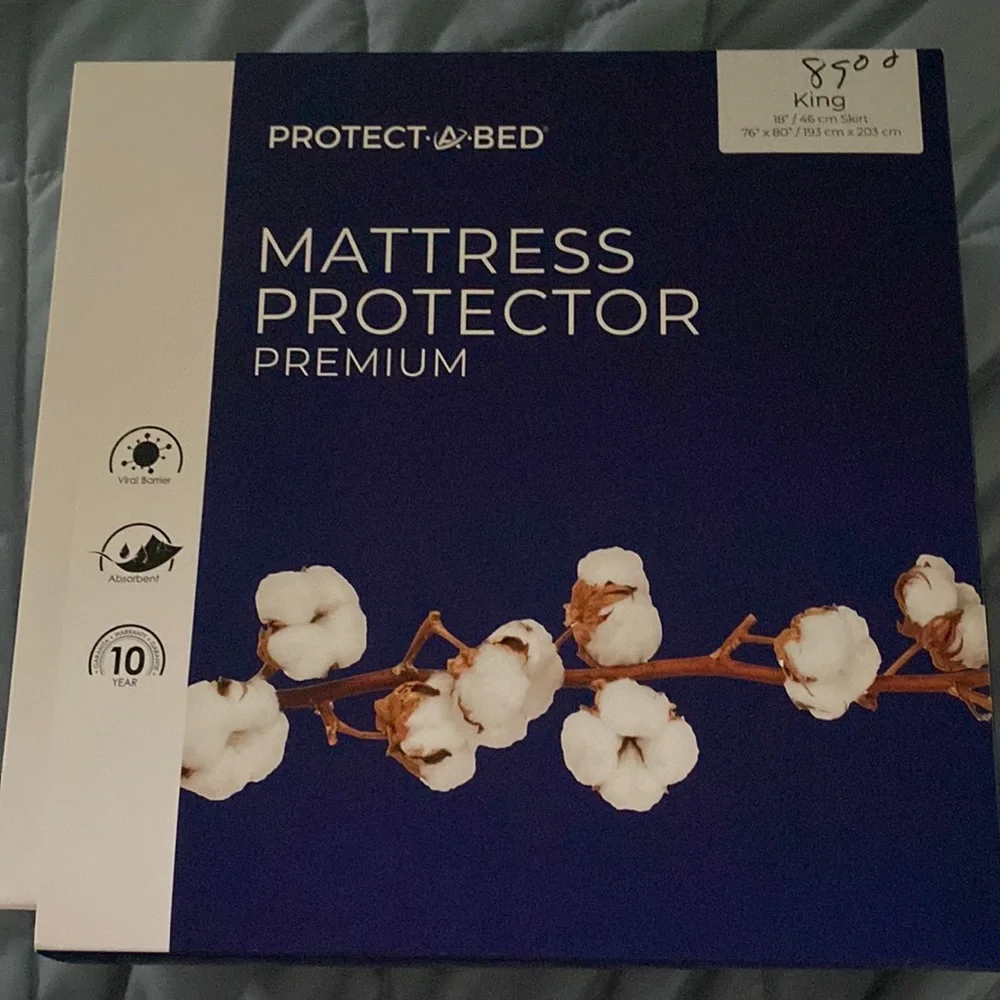 King size mattress protector. New in box. Never been taken out of box.